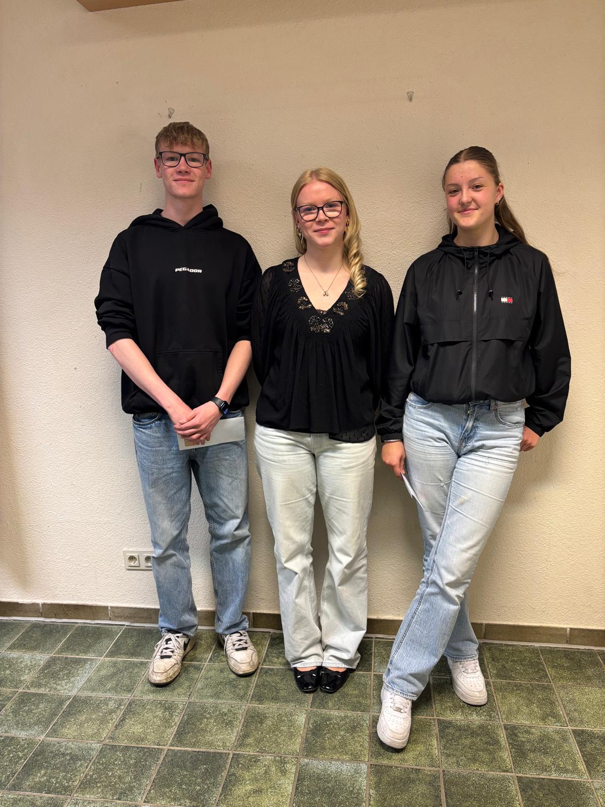 von links: Florian Böger, Antonia Böger (ausgeschieden), Angelina Evers